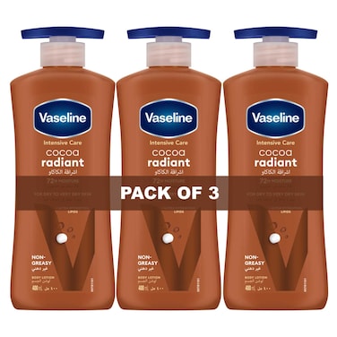 Vaseline Intensive Care Body Lotion Cocoa Radiant 400ml Pack of 3