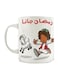 Printed Ceramic Mug White/Red/Brown