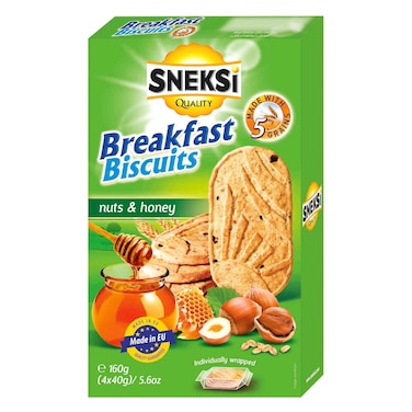 سنيكسي بسكويت إفطار  بالحبوب والمكسرات والعسل 160 غرام