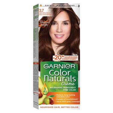 Garnier Color Naturals Creme Permanent Hair Colour Kit 3.7 Dark Shiny Brown 110ml