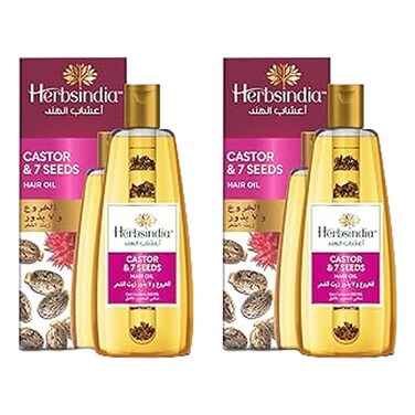 هيربس إنديا  زيت الشعر بزيت الخروع و 7 بذور 280 ملل حزمة من 2