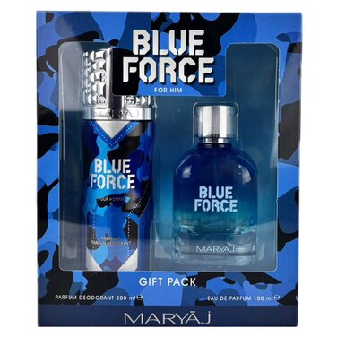 Maryaj Blue Force Eau De Parfum And Parfum Deodorant Gift Set For Men 100ml+200ml