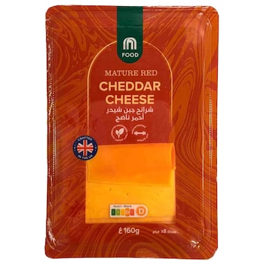 M Food Sliced Mature Red Cheddar Cheese, 160g