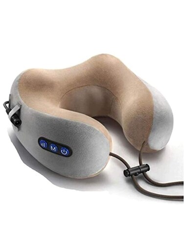 U Shaped Cervical Massage Pillow Neck Massager Vibration Pillow, Multifunctional Shoulder and Electric for Relax Muscles Fatigue