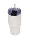 Nessan Double Wall Stainless Steel Travel Mug with Lid and Straw Cream 480ml