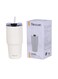 Nessan Double Wall Stainless Steel Travel Mug with Lid and Straw Cream 480ml