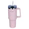 Nessan Double Wall Stainless Steel Travel Mug with Lid and Straw Pink 1200ml