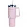 Nessan Double Wall Stainless Steel Travel Mug with Lid and Straw Pink 1200ml
