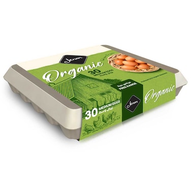 Jenan Organic Free Range Eggs Medium White or Brown 30 PCS