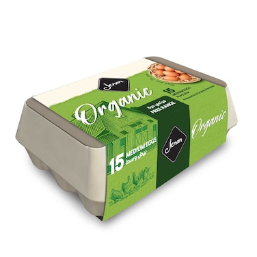 Jenan Organic Free Range Eggs Medium White or Brown 15 PCS