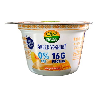 ندى زبادي يوناني خالى من الدسم بنكهة المانغو والخوخ 160 غرام