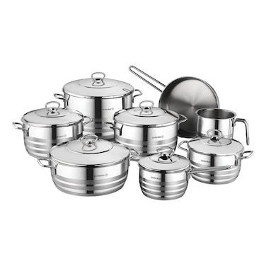 كوركماز أسترا غراندي طقم أواني الطبخ فضي 14 قطعة