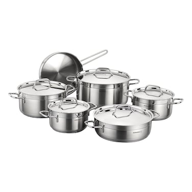 كوركماز ألفا بلس طقم أواني الطبخ فضي 11 قطعة