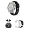 Swiss Military Dom 3 Smartwatch GPS Black and Victor 4 Truly Wireless Bluetooth In-Ear Earbuds Black with Replacement Straps