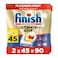 Finish Ultimate Plus Dishwasher Tablets, Lemon Scent, 3x More Cleaning Power, 90 Tabs