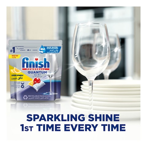 Finish Quantum All-in-1 Powerball Dishwasher Tablets Lemon Sparkle 50 Tablets Pack of 2