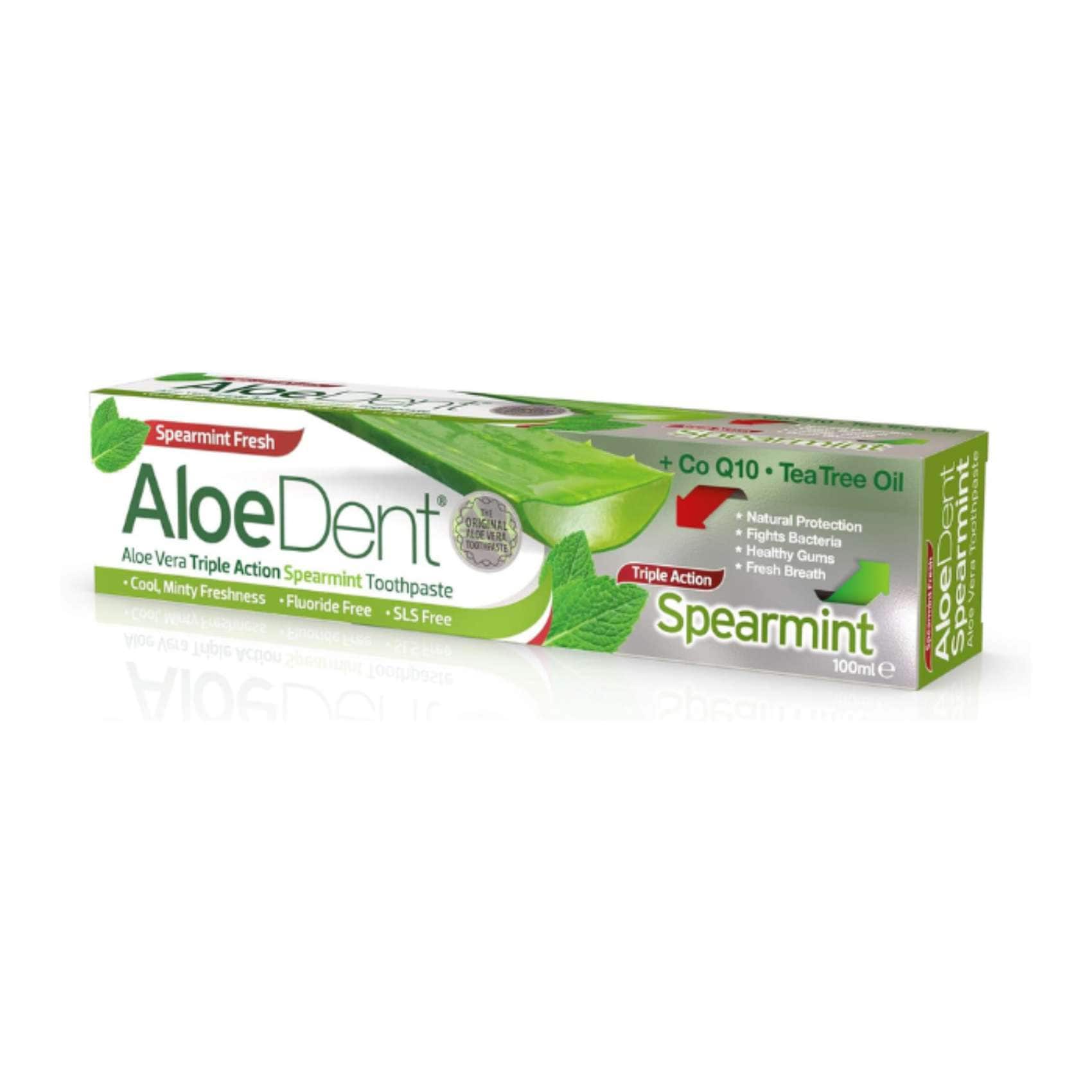 Buy Aloe Dent Aloe Vera Original Triple Action Spearmint Toothpaste 100ml  Online | Carrefour UAE