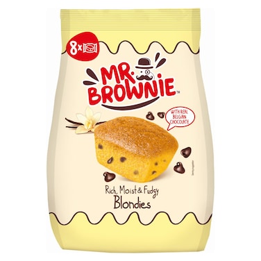 Mr. Brownie Blondies with Belgian Chocolate Chips Bag 8 Blondies 200g