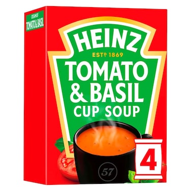 هاينز كوب شوربة كريمة الطماطم والريحان الجاف 88 غرام