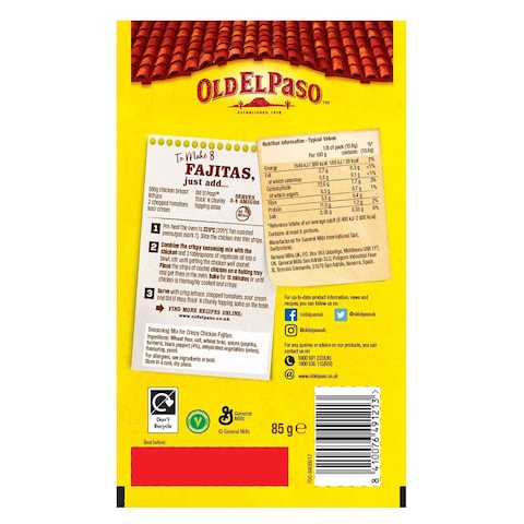 Old El Paso Fajita Seasoning Mix For Crispy Chicken 85g
