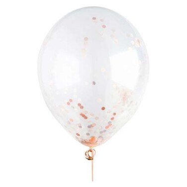 Hootyballoo Rose Gold Confetti Filled Latex Balloons 12inch
