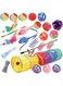 24 PCS Interactive Cat Toys Set for Indoor Cats, Kitten Toys Assortment, Include Cat Tunnel, Cat Teaser Wand, Fluffy Mouse Feather Toy, Jingle Bells Balls Set Toys for Cats Kitty