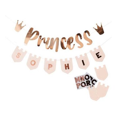 Hootyballoo Princess Banner With Personalised Flags 2m And Sticker Sheets