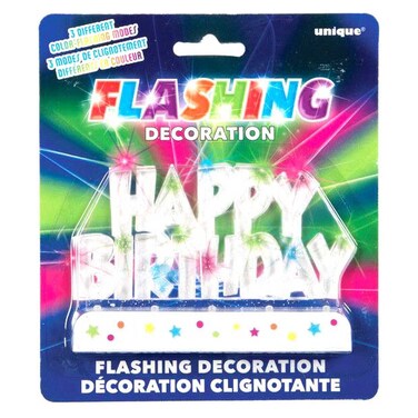 Unique Flashing Happy Birthday Cake Decoration