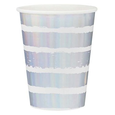 Hootyballoo Iridescent Striped Paper Cups 237ml