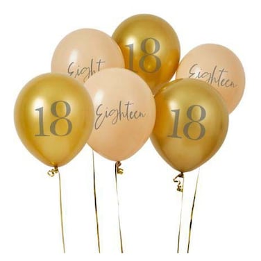 Hootyballoo Eighteen Latex Balloons Gold And Nude 12inch