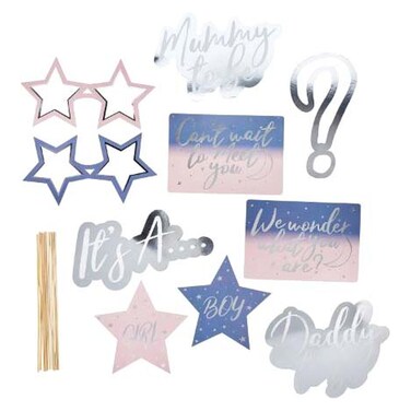 Hootyballoo Gender Reveal Photo Booth Props