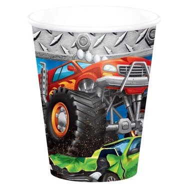 Creative Converting Monster Truck Printed Hot And Cold Cups 267ml