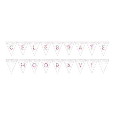 Creative Converting Celebrate Iridescent Pennant Banner
