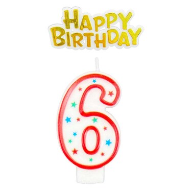 Fiestavibe Colourful Numerical 6 Candle
