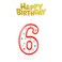 Fiestavibe Colourful Numerical 6 Candle