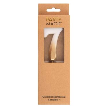 Party Magic Gradient Numerical 7 Candle Gold