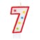Unique Numerical 7 Glitter Birthday Candle With Cake Decor