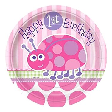 Unique 1st Birthday Ladybug Printed Birthday Plates 7inch