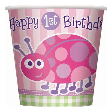 Unique 1st Birthday Ladybug Printed Birthday Cups 267ml