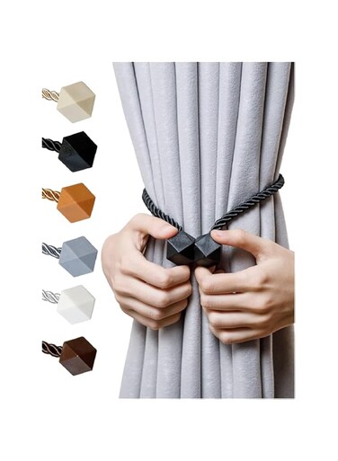 2Pcs Magnetic Curtain Tiebacks For Curtain &amp; Blind Accessories,Curtains Holder&amp;Curtain Tieback Hooks (black)