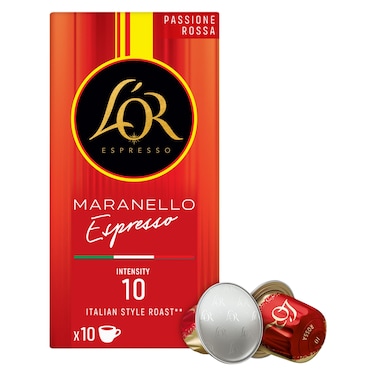 L'or Maranello Espresso Intensity 10 Italian Style Roast Coffee Capsules 10 Capsules, 52g