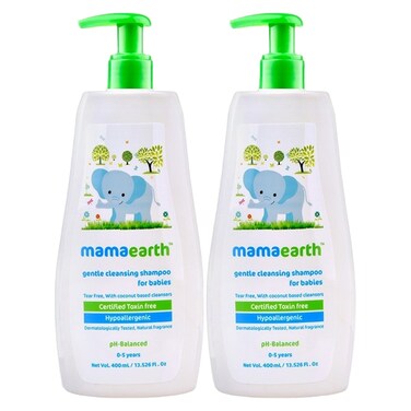 Mamaearth Gentle Cleansing Shampoo For Babies 0 Months To 5 Years 400ml Pack of 2