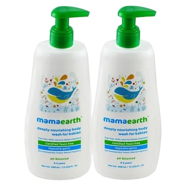 Mamaearth Deeply Nourishing Body Wash For Babies 0 Months To 5 Years 400ml Pack of 2