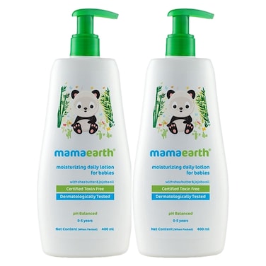 ماما إيرث لوشن مرطب يومي  للأطفال من عمر 0 ​​أشهر إلى 5 سنوات، عبوة من قطعتين، 400 ملل