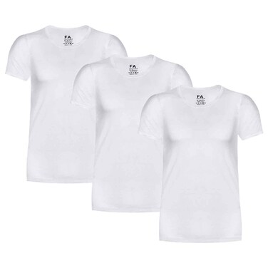 Men Fashion Academy Round-Neck T-Shirt, FAMT-03, White, M-XXL, Pack of 3