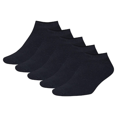 Fashion Academy Men's Sneaker Socks, Black, 5 Pairs