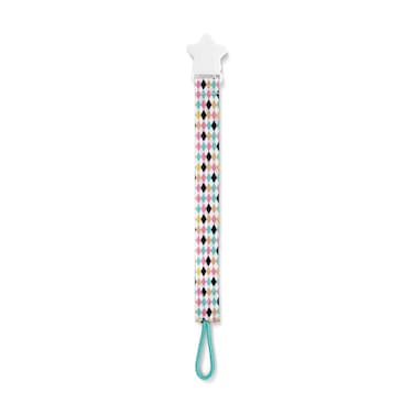 Babyjem Printed Ribbon Baby Pacifier Holder - Multicolour