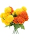 ChicAbode Artificial Marigold Flowers, 4 Pack 12 Inch Silk Marigold Flower Heads Bouquet for Day of The Dead Decor Decoration Home Decoration, Orange &amp; Yellow