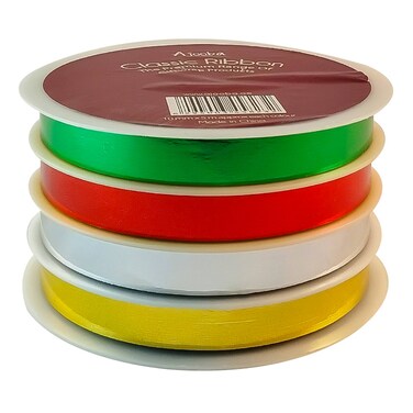 Ajooba Classic Gift Wrap Ribbon 4 Colour Assorted