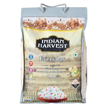 Indian Harvest Everyday Extra Long Basmati Rice, 5kg